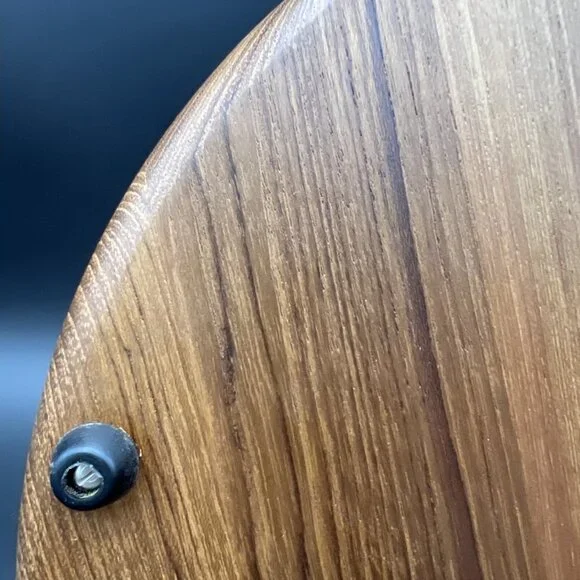 VTG Dolphin Christmas Tree Cheese Plate Board Teak Wood Tile ~12" Server Hot Dip - Picture 8 of 10